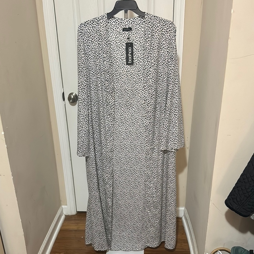 Gray Dolman Sleeve maxi kimono